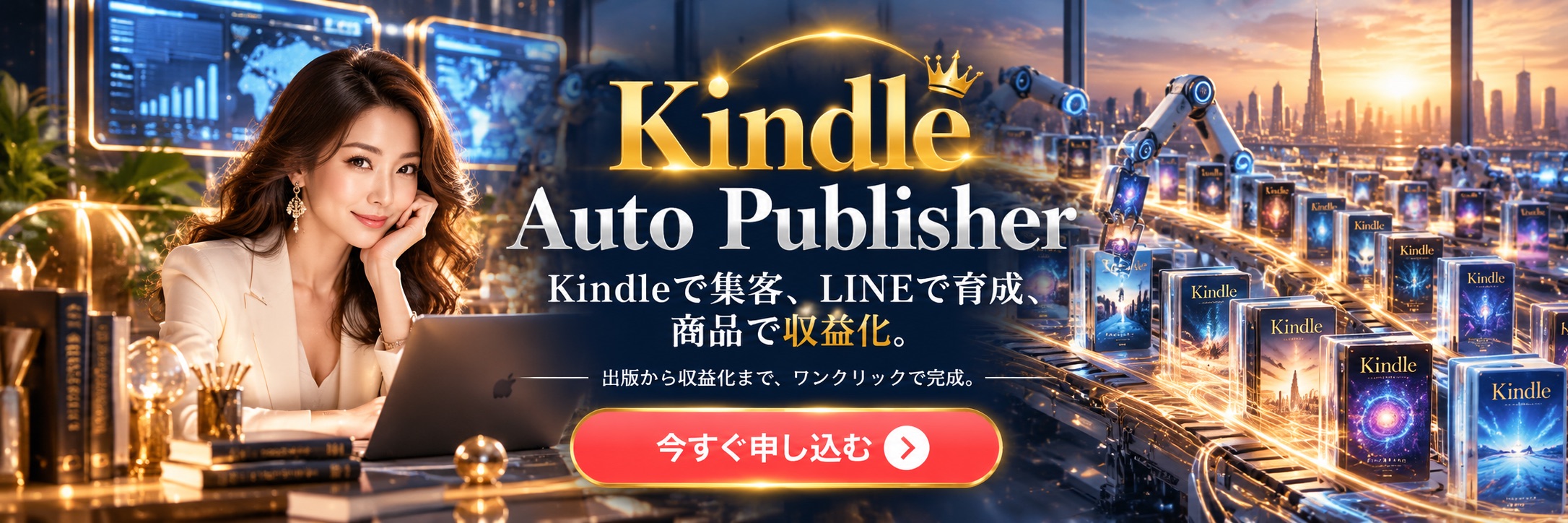 Kindle Auto Publisher — Kindleで集客、LINEで育成、商品で収益化。出版から収益化まで、ワンクリックで完成。